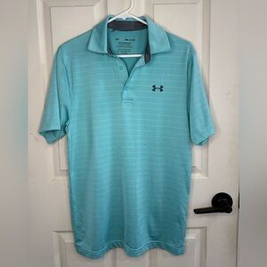 Under Armour Men's Teal Striped Performance Polo